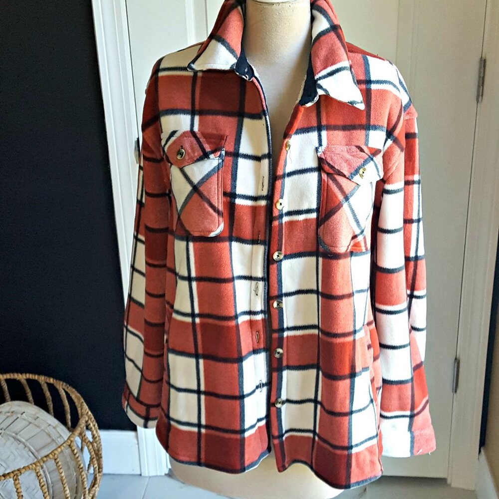 NWOT! PLUSH FLANNEL Sherpa LINED SHACKET SZ XL